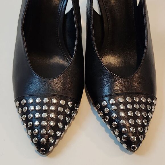 MICHAEL Michael Kors Black Studded Gemma Slingback Heels Women's Sz 6M EUC NICE! - Picture 15 of 15